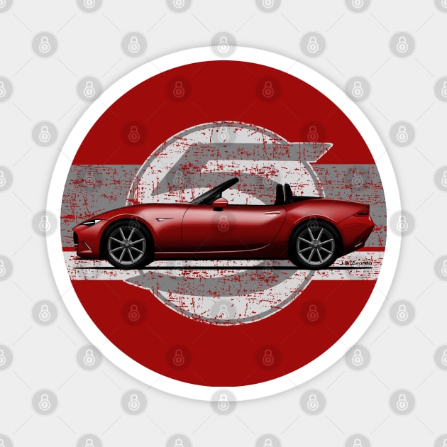 My drawing of the iconic Japanese roadster sports car ND with background 5 Magnet by jaagdesign